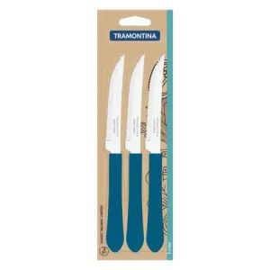FACA TRAMONTINA LEME AZUL INOX C/3UN