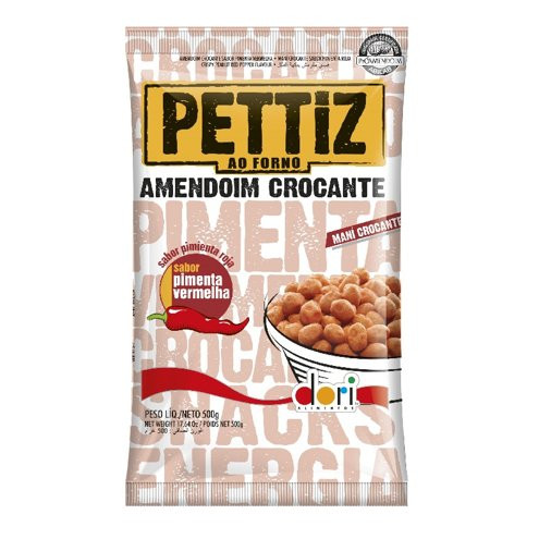 AMENDOIM PETTIZ PIMENTA VERMELHA 500 G