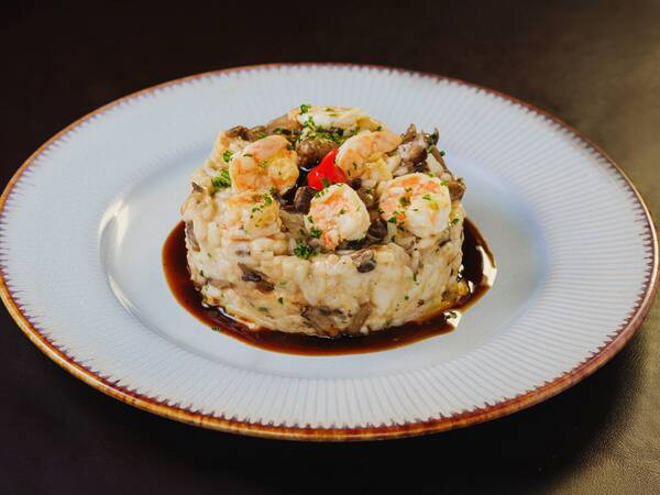 Risoto de Camarão e Shimeji