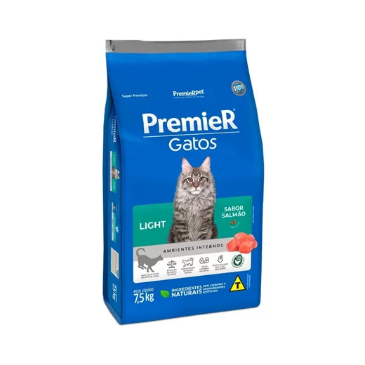 Premier Gatos Adultos Salmão Light 7,5kg