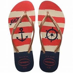 CHINELO HAV SLIM NAUTICAL PALHA/ROSÊ 35/36