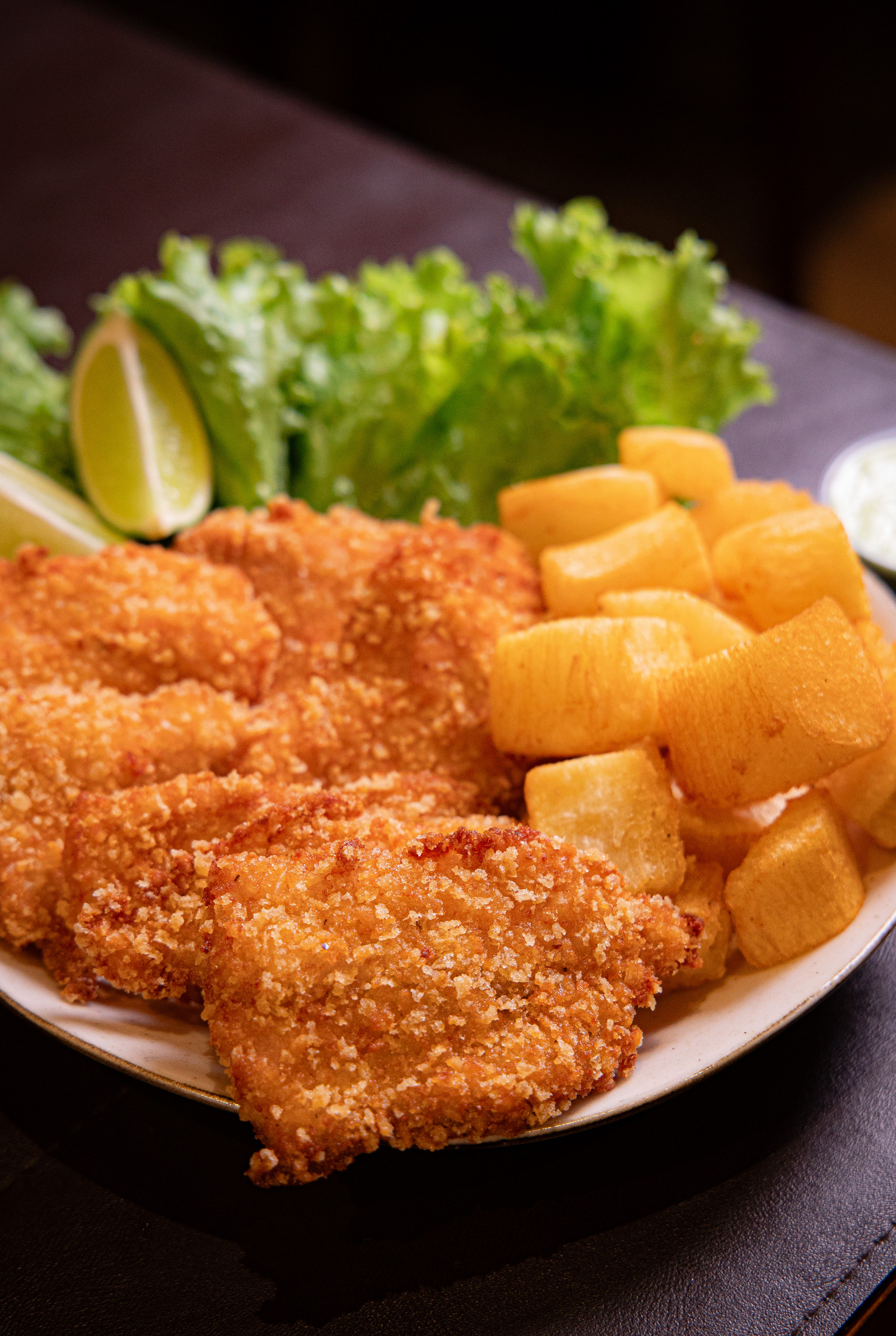 Filé de Tilápia Crocante + Mandioca Frita