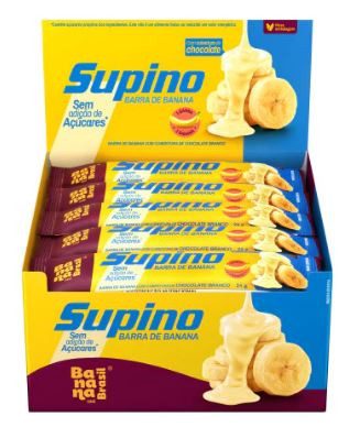 BARRA SUPINO BANANA C/ CHOCOLATE BRANCO 24GR