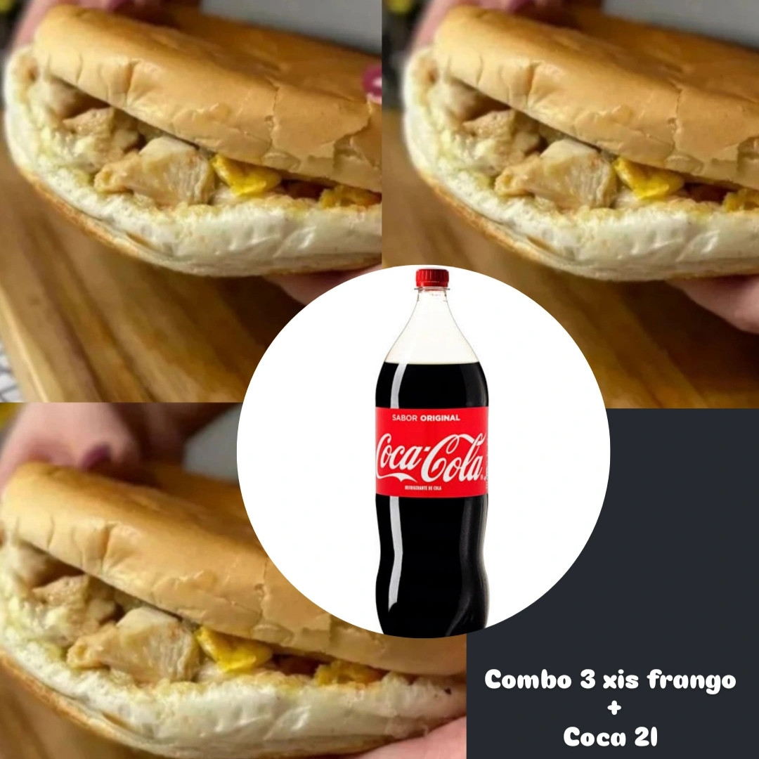 combo 3 xis Frango   + coca 2 l
