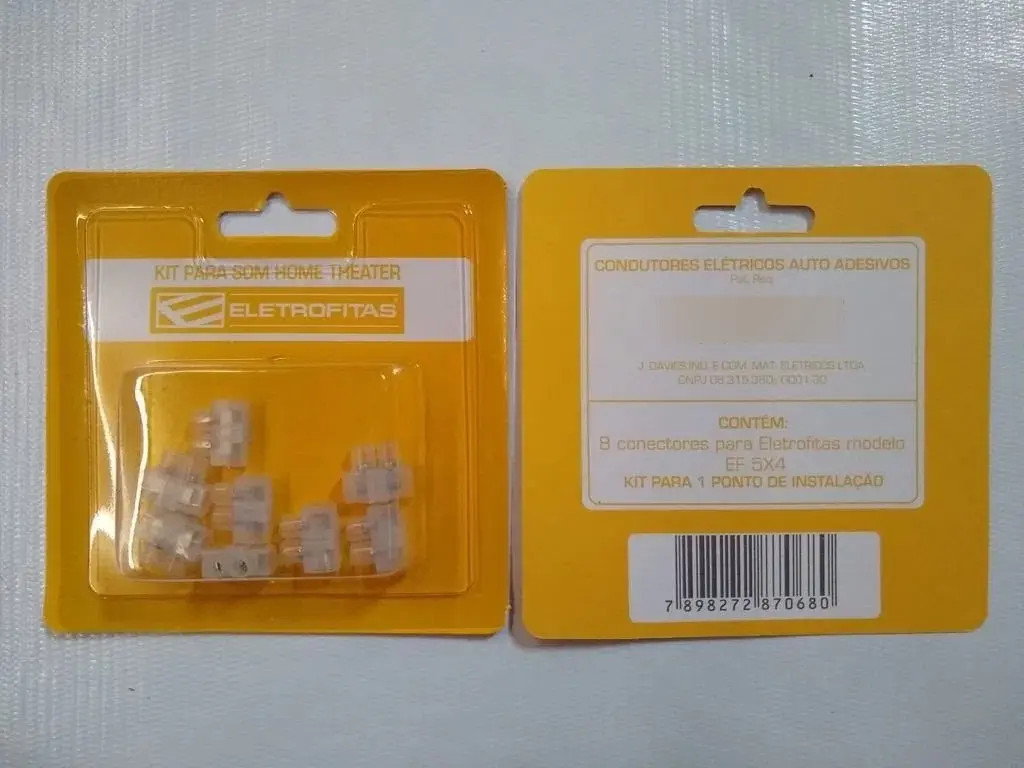 Kit Conector Eletrofita P/ Som Home Theate 5x4 Amarelo