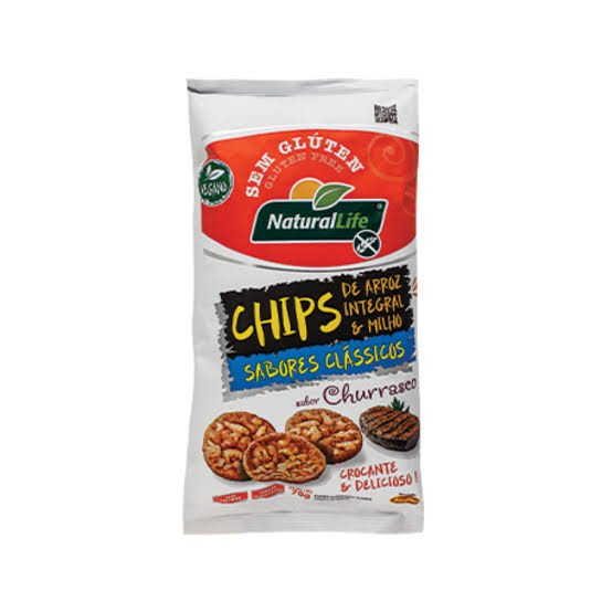 Chips Natural Life Arroz Milho Zr Gl Churrasco 70g