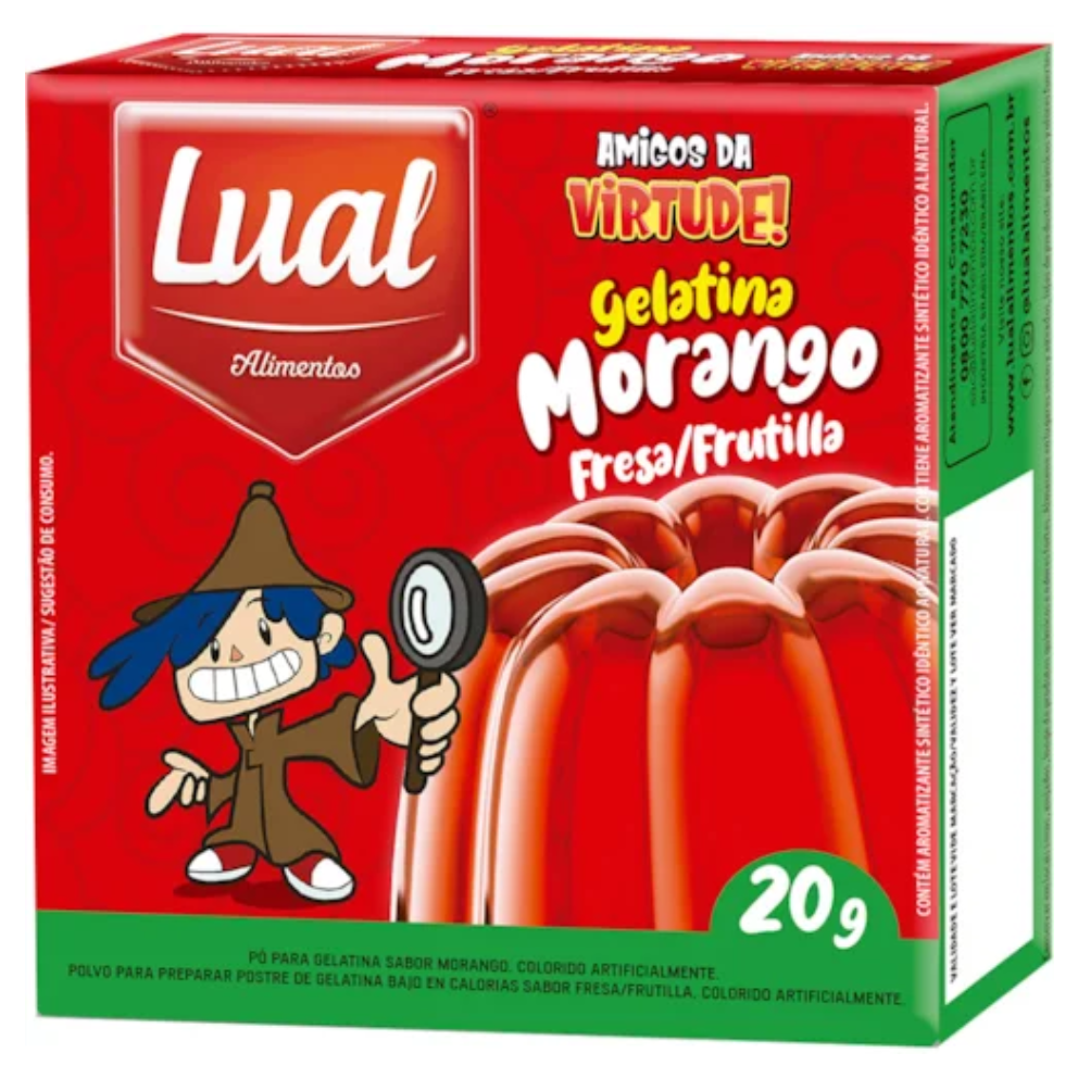 GELATINA LUAL MORANGO CX20G