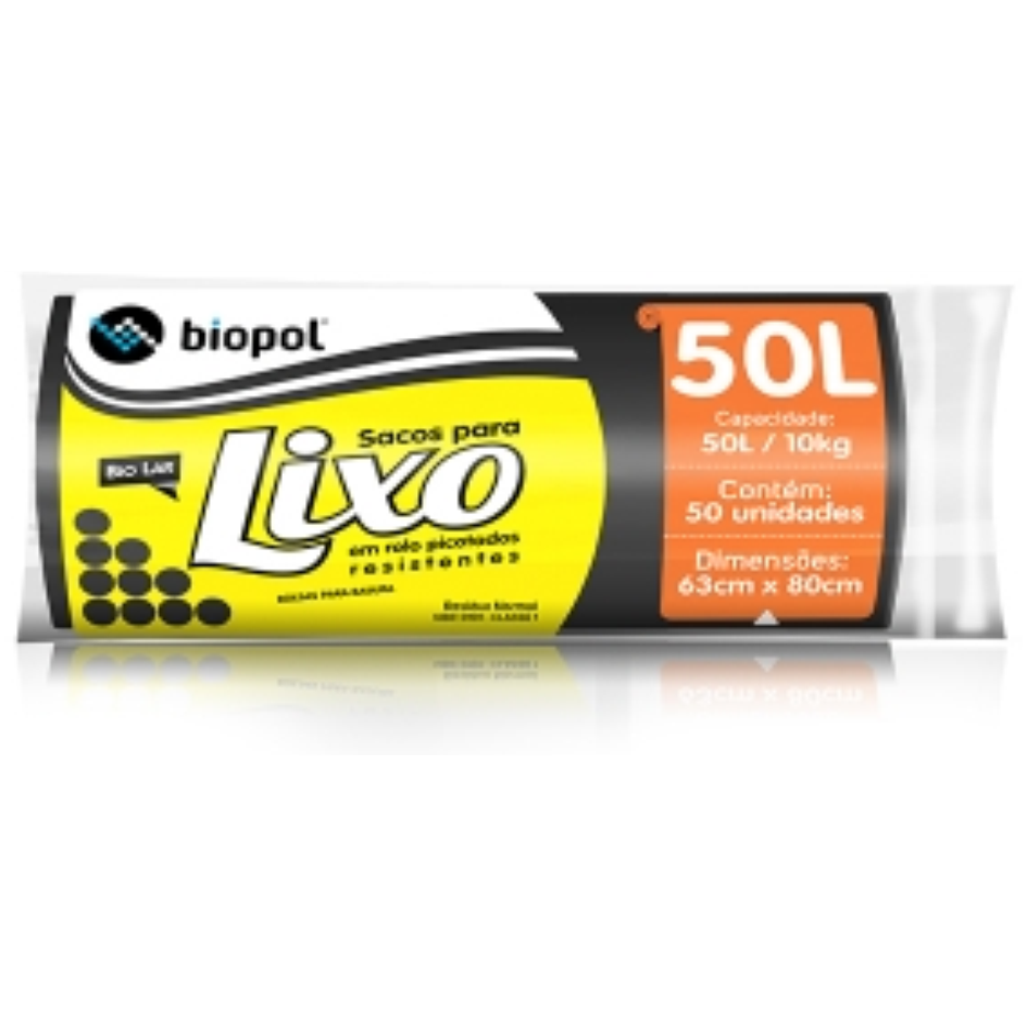 SACO P/ LIXO BIOLAR ROLO 50L/10KG C/50UN