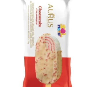 PICOLE AURUS CHEESECAKE C/ MORANGO