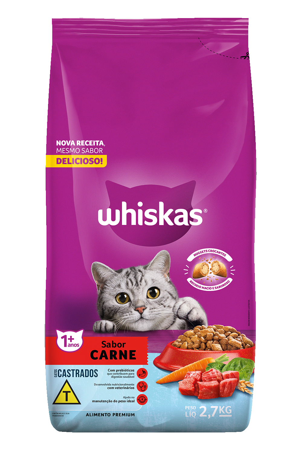 Whiskas Castrados 2.7 kg Carne