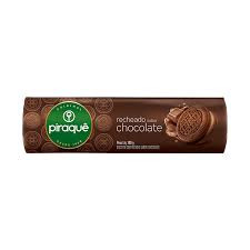 BISCOITO PIRAQUE  RECHEADO SABOR CHOCOLATE 160G