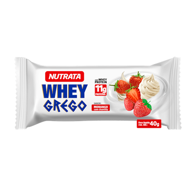 Barra de Cereal Whey Grego Sabor Morango com Chantilly Nutrata 40g