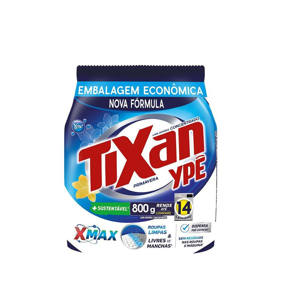 Lava roupa Tixan sache 800g primavera 
