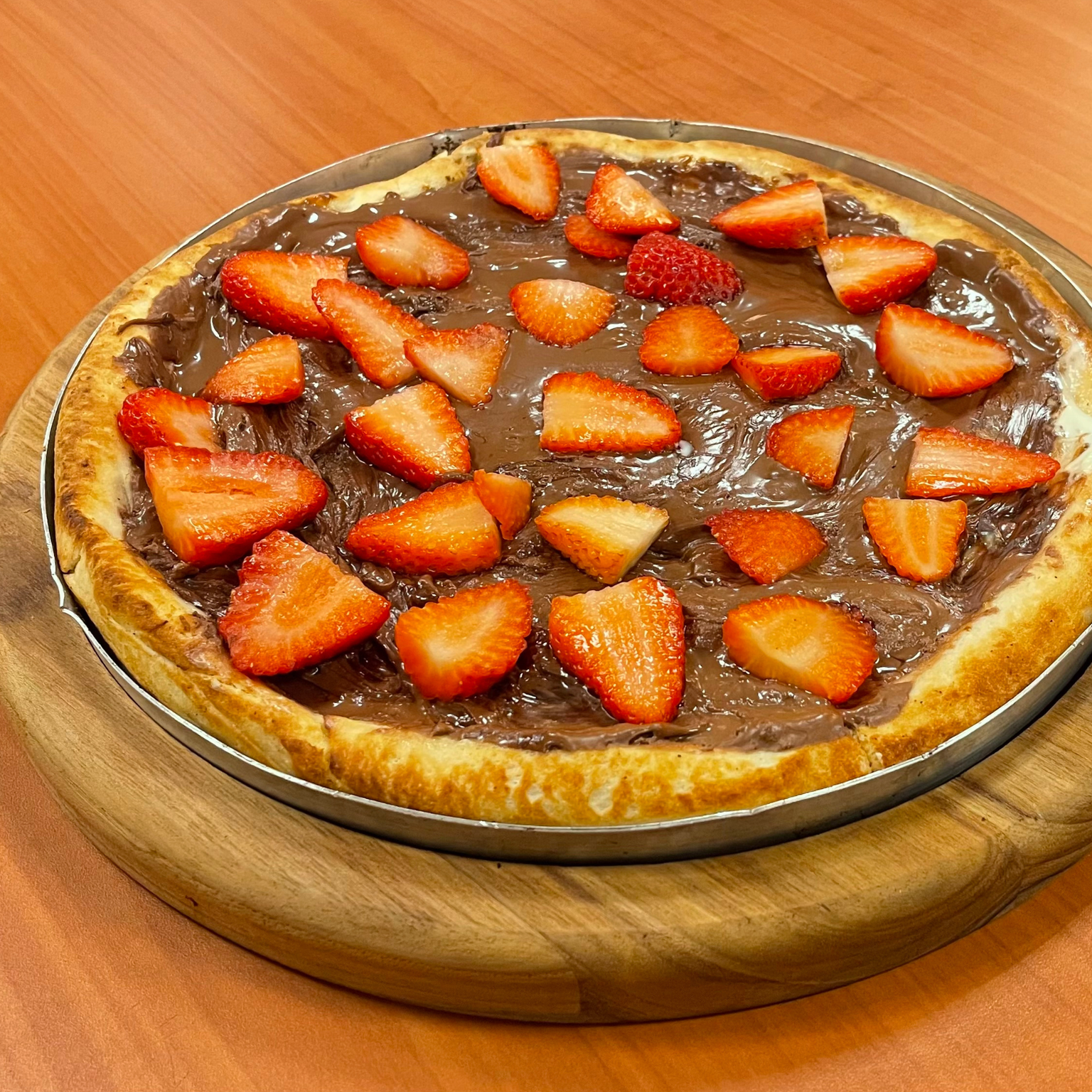 Pizza morango com chocolate