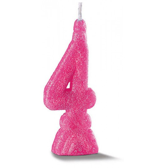 VELA ANIVERSARIO BRILHO FESTA SUPER N4 ROSA  $$