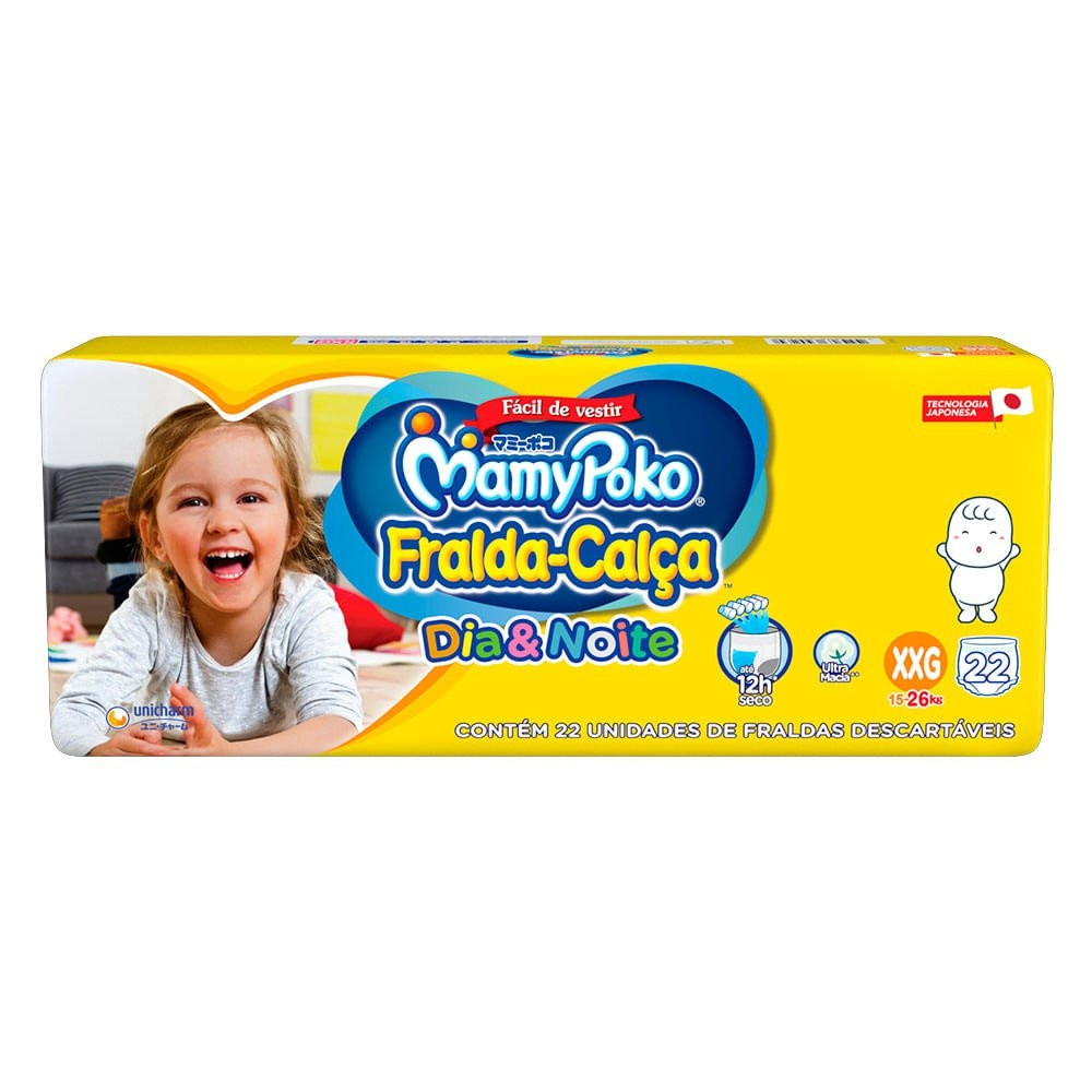 MammyPoko Fralda-Calça Tamanho XXG - 22 fraldas