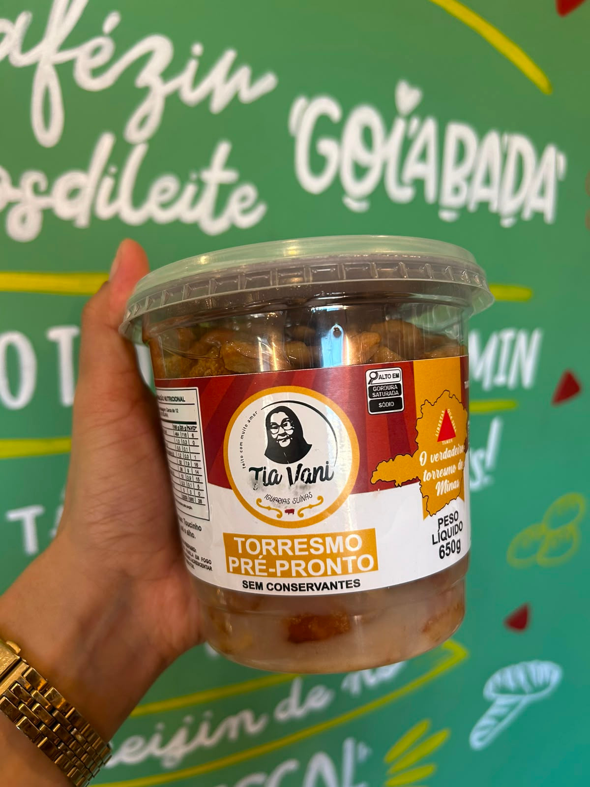 Torresmo Pré-Pronto na Banha de Porco Grande - Tia Vani 650g