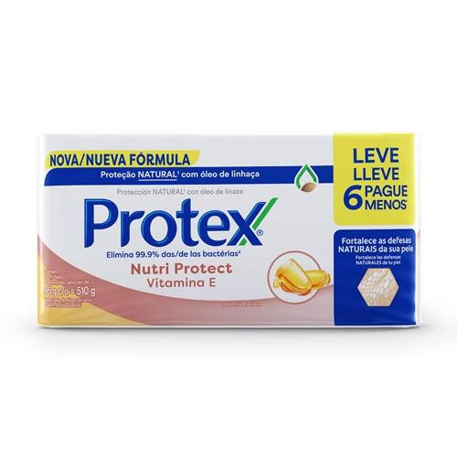 Sabonete em Barra Nutri Protect Vitamina E Protex 85g com 6un