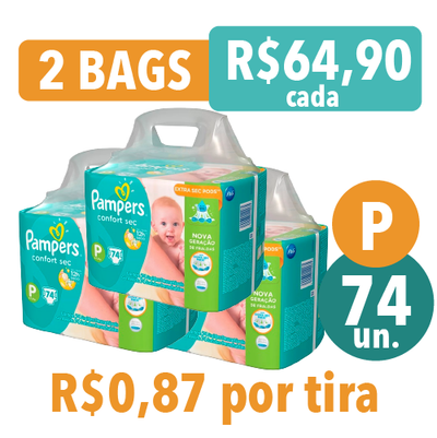 FRALDA PAMPERS CONFORTSEC BAG P