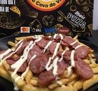 Porção grande de Fritas com Calabresa + cheddar ou catupiry (500g)
