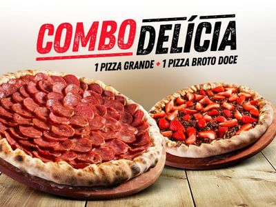 Combo Delícia: 1 Pizza Grande 35cm + 1 Broto Doce