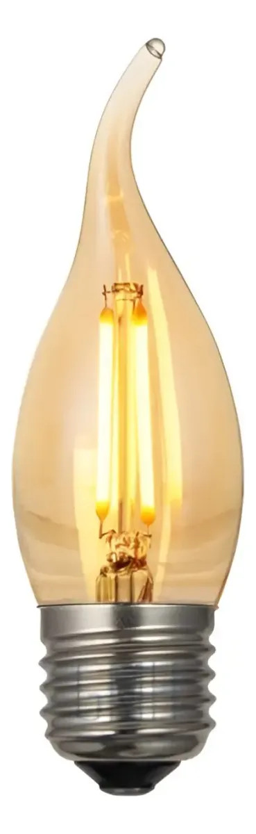 Lâmpada Vela Filamento Led 2w E27 Bivolt Âmbar Retrô 