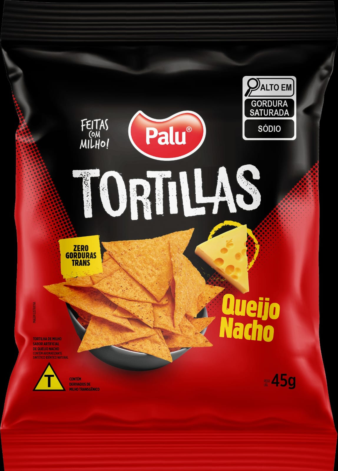 TORTILHAS PALU QUEIJO NACHO 45G§§