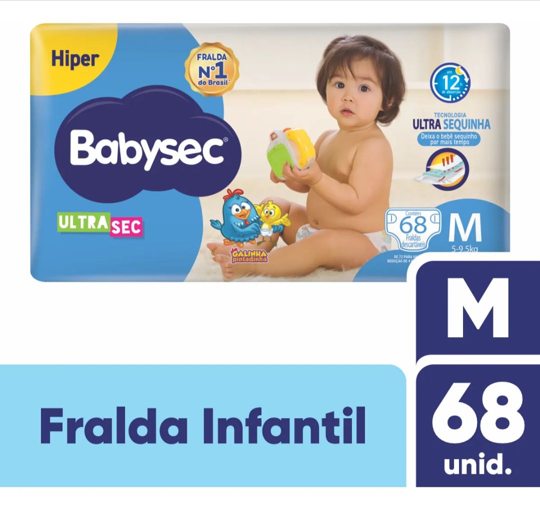 Fraldas BabySec Hiper - Tamanho M