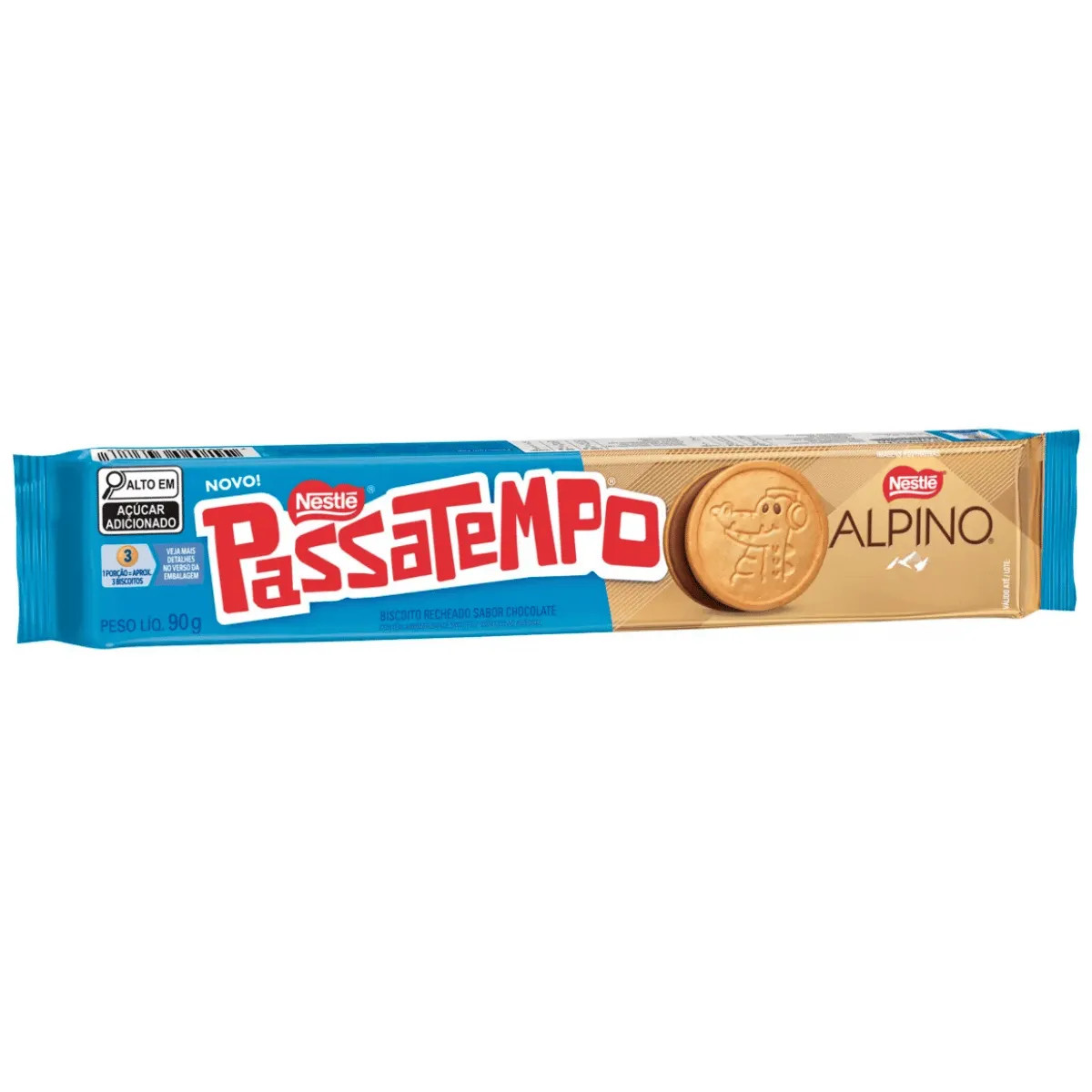 BISCOITO NESTLE PASSATEMPO RECHEADO ALPINO 90G