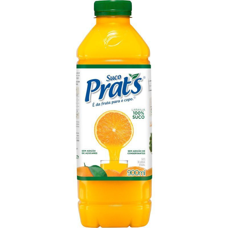 SUCO PRATS DE LARANJA INTEGRAL PET 900 ML