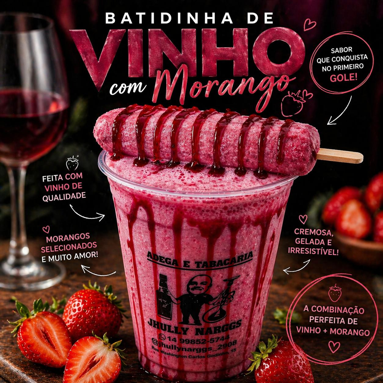 BATIDINHA VINHO C/ MORANGO 700ML