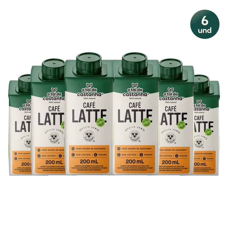 Box Bebida Café Latte A Tal da Castanha e 3 Corações - 6 unds