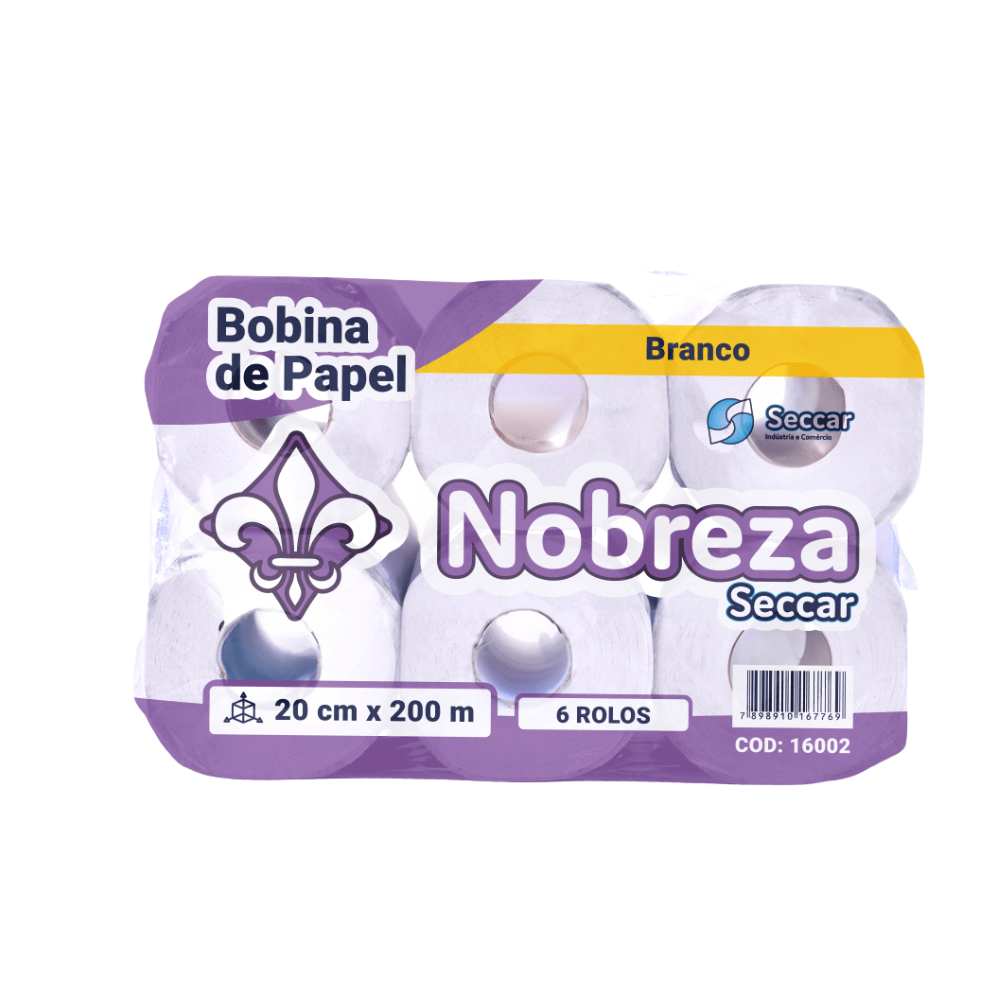 PAPEL T BOBINA NOBREZA BRANCO 20X200 FD C6