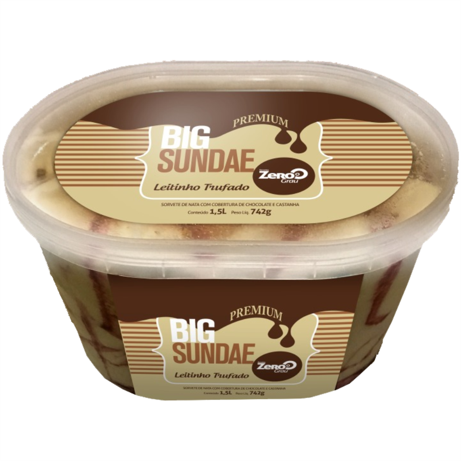 SORVETE ZERO GRAU BIG SUNDAE LEITINHO TRUFADO 1,5L