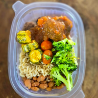 ALMÔNDEGAS AO SUGO C/ ARROZ INTEGRAL 320 GRAMAS Congelado.
