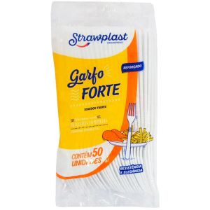 GARFO DESCARTAVEL STRAWPLAST FORTE CRISTAL C/50UN