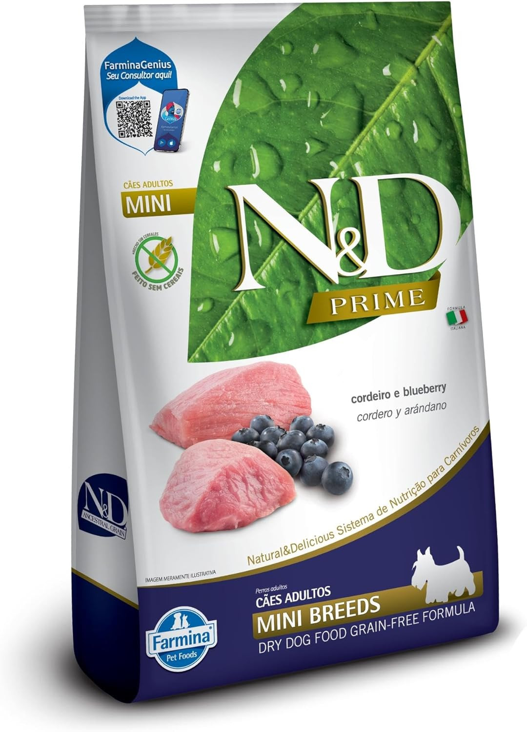 ND Prime Mini Cordeiro e Blueberry Adulto Mini 2,5kg  