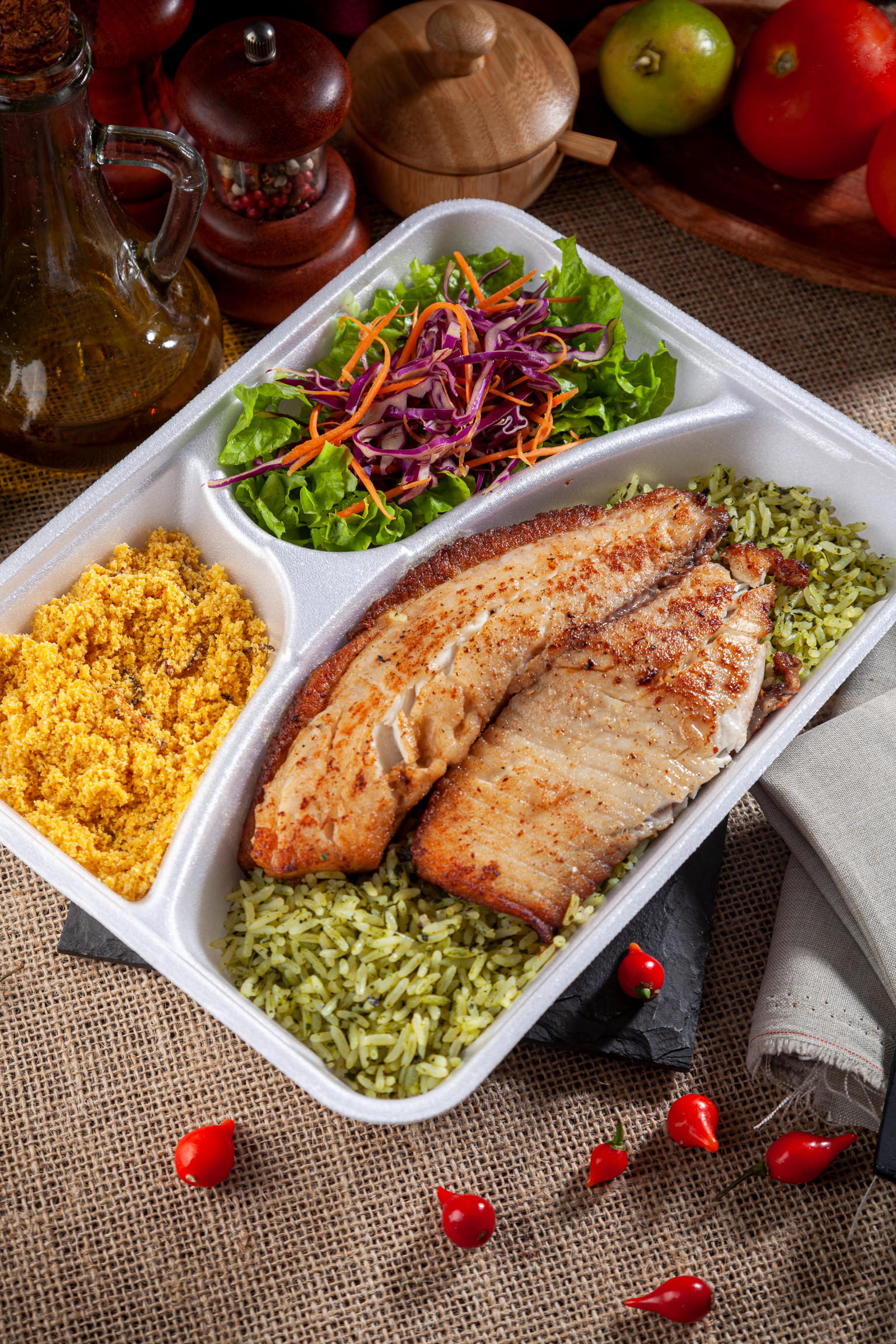 QUENTINHA DE ARROZ DE BROCOLIS C/ TILAPIA 