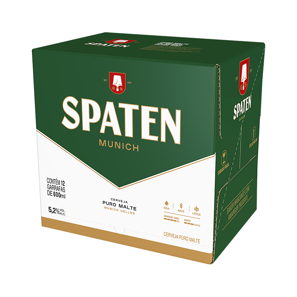 Spaten Munich 600ml - Caixa de 12 unidades - Descartável