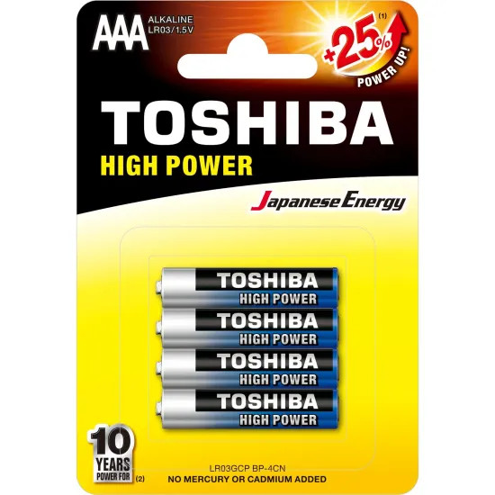PILHA TOSHIBA ALCALINA "AAA" C/4UN