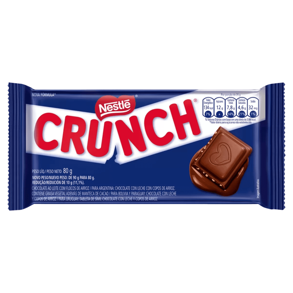 Barra de Chocolate Nestlé 80g - Crunch