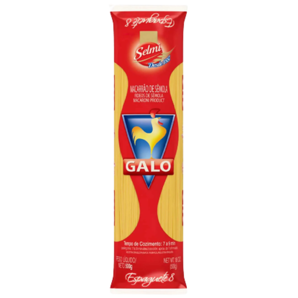 MACARRAO SEMOLA GALO ESPAGUETE 8 500G (VERMELHO)