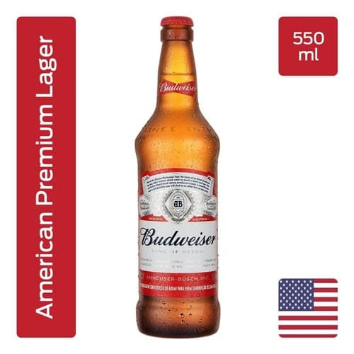 Cerveja American Lager Budweiser 550ml