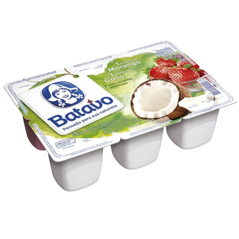 BDJ IOGURTE BATAVO BL MORANGO/ COCO 510G C/6UN