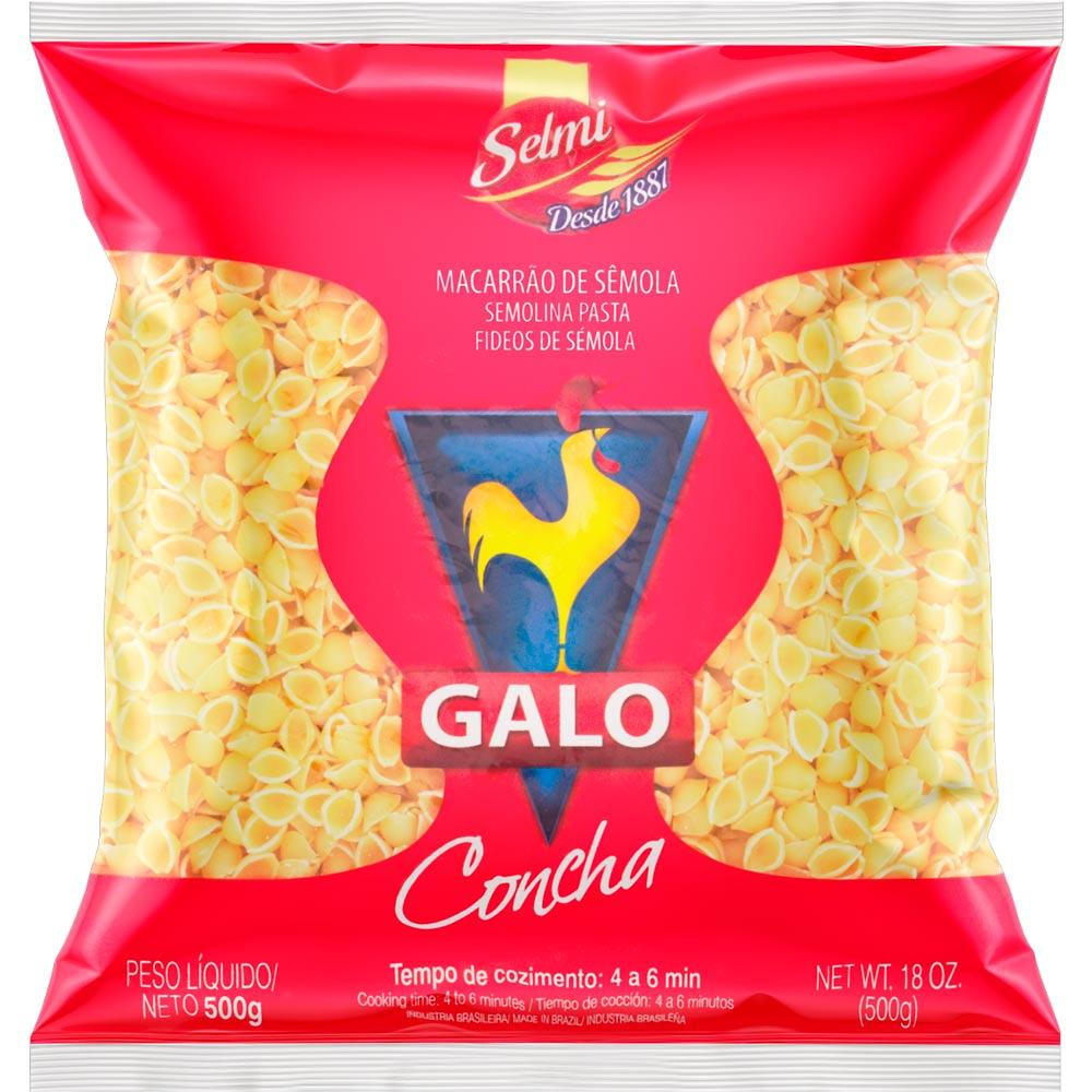 MACARRAO SEMOLA GALO CONCHA 500G