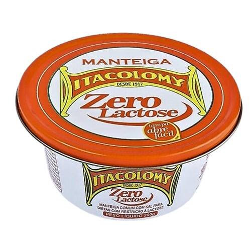 Manteiga Zero Lactose com Sal Itacolomy Embalagem 200g