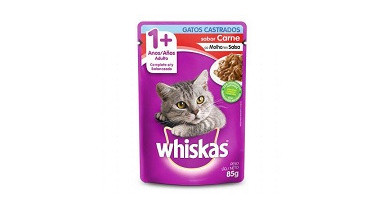 racao whiskas filhotes carne 85g