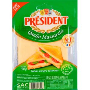 QUEIJO MUSSARELA FATIADO PRESIDENT 150G