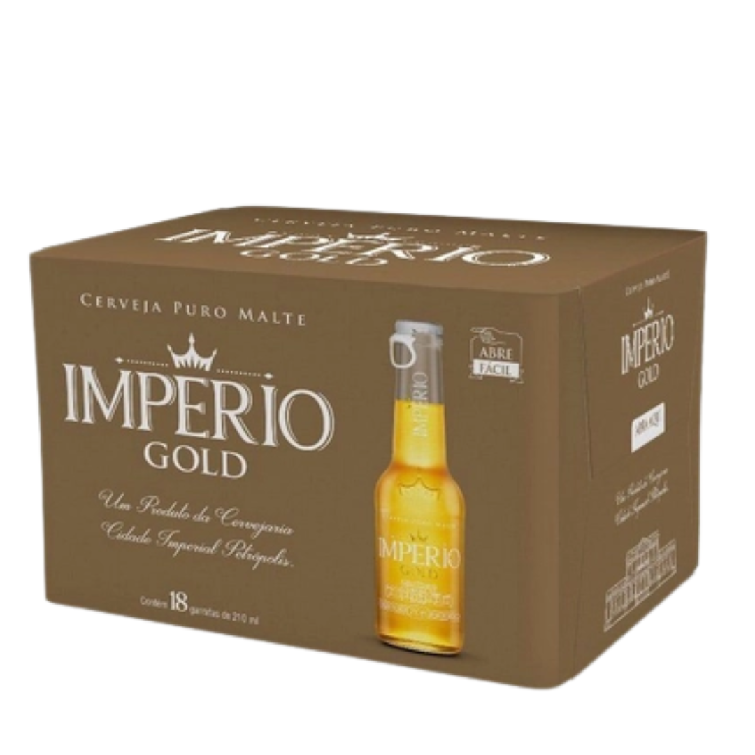 CAIXA DE IMPERIO GOLD LONG NECK 210ML (18UNID)
