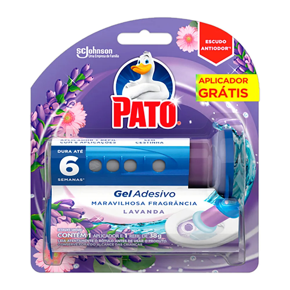 GEL ADESIVO SANITÁRIO PATO LAVANDA 6 DISCOS+APLICADOR